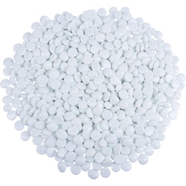 Galashield White Flat Glass Marbles for Vases Glass Gems Beads Pebbles Vase Filler (5 LBS, Approx. 450 PCS)