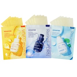 [Innisfree] Popular Serum Gel Mask Set of 3 Types (5 Pieces x 3 Types) Genuine Sheet Mask, PDRN, Vitac, Retinol, Moisturizing, Trouble Care, Essence, Moisturizing, Skin Care, Hypoallergenic, Sensitive