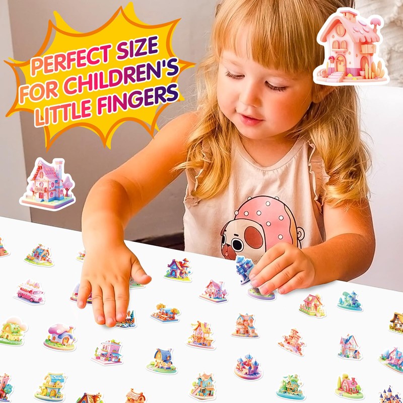 Mistree 50 Stickers House, Villa, Tree House, Castle, Funny Stickers,