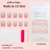 24 Pcs French False Nails, Full Cover False Soft Nails