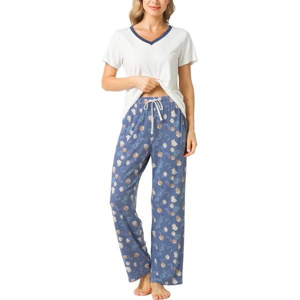 GYS Womens Bamboo Viscose Pajamas Set Super Soft Short Sleeve