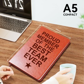 LBWCER Farewell Gifts for Coworkers,Employee Appreciation Gifts,A5 Leather Notebook, Funny Notebook Journal for Coworkers (BEST TEAM)