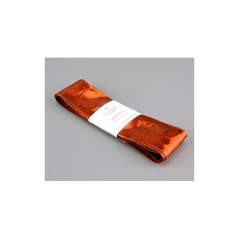 3 m x 40 mm Decorative Ribbon Shiny Copper Metallic