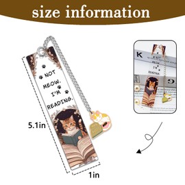 Cat Bookmark Cute Bookmarks for Women Cat Lover Gifts Back to School Gifts for Students Teacher Thank You Gifts Animal Bookmarks Not Meow Im Reading Acrylic Bookmarks for Book Lovers