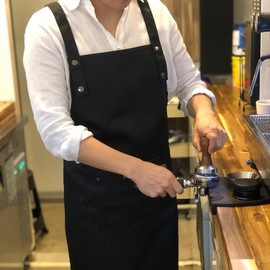 Beautiful apron for cafe barista kitchen workshop waterproof work, B: Necklace type black / 카페 바리스타 주방 공방 방수 작업용 예쁜 앞치마, B:목걸이형 블랙