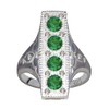 Ring Green Real Silver 925 Zirconia Crystals White Art Deco