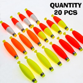 Proximick Fishing Bobbers, High Sensitivity Long Float with Counterweight, Outdoor Fishing Float for Long Casting Wake EVA Foam Float, Trout Bass Fishing Tackle and Accessories(2.32 * 0.55Inch/20PCS)