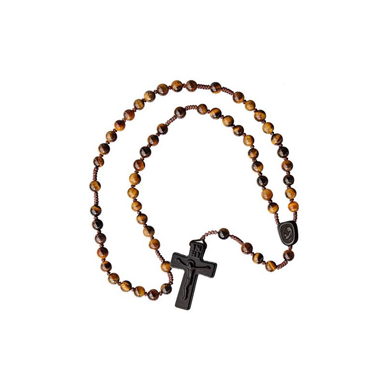 6mm Tiger Eye/Jujube Wood 5 Decade Rosary