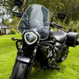 Midimttop Motorcycle Vulcan S 650 Front Fairing Windscreen Windshield with Mounting Bracket Wind Deflector Visor Compatible with VN650 EN 650 VN 650 EN650 Parts Accessories 2015-2026 (Light Smoke)