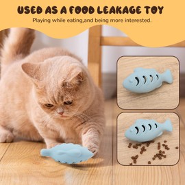 Hyefiomo Fish Shape Cat Toys, 3 Pcs Food-grade Silicone Kicker Toys for Indoor Cats, Could Be Filled with Catnip or Cat Food, Interactive Toys for Kittens and Adult Cats