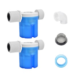 Rarapop 2Pcs 1" Automatic Float Valve Water Level Control Inside Type, Water Level Control Valve for Livestock Water Tank Toilet Swimming Pool Aquarium Automatic Irrigation (1" Side Water Inlet)