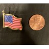 Waving American Flag Enamel Lapel Pin - Gold Metal Small