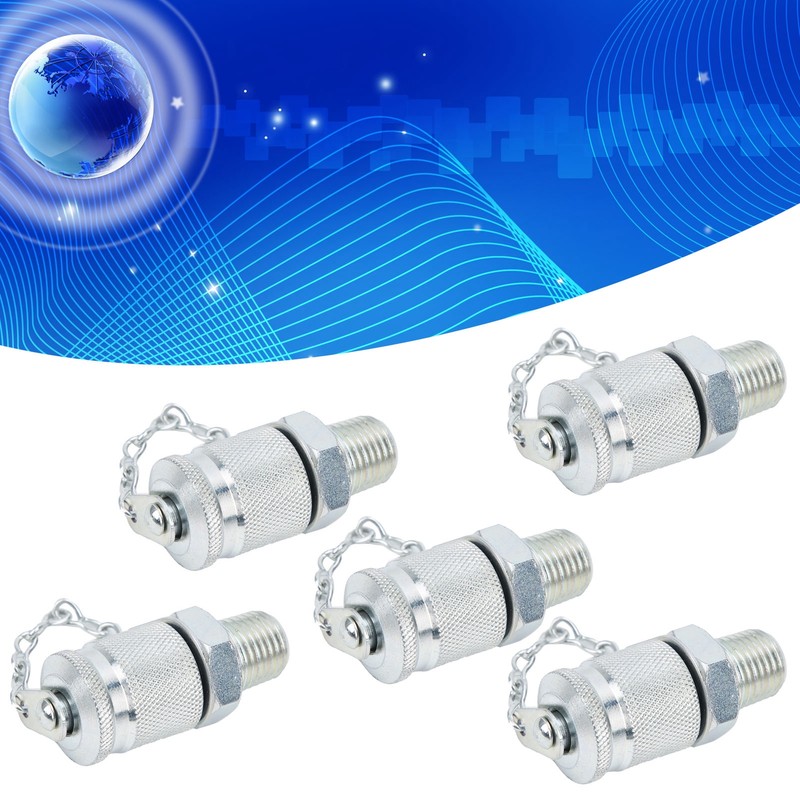 5Pcs Hydraulic Testing Adapter Thread Test Coupling Connectors Pressure Measuring