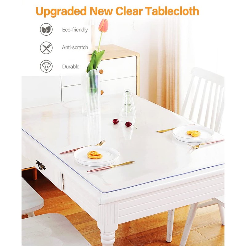 VeeCano 30" x 30" Transparent PVC Table Pad - Clear