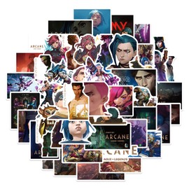 50Pcs Cartoon Arcane: League of Legends Stickers Pack for Water Bottle Cup Laptop Guitar Car Motorcycle Bike Skateboard Luggage Box Vinyl Waterproof Graffiti Patches JHSL