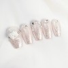 White Glitter Handmade Nail Tips - White / 하얀 반짝임