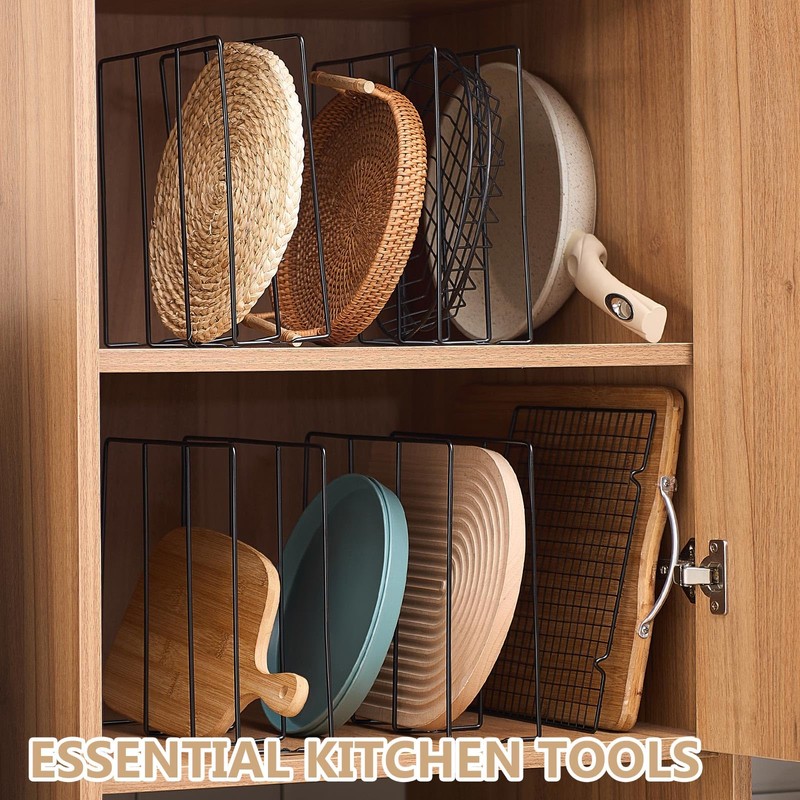 Blulu U Shaped Cookie Sheet Organizer for Cabinet Baking Sheet