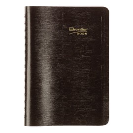 Brownline® 2025 Essential Daily/Monthly Planner, Appointment Book, 12 Months, January to December, Twin-Wire Binding, 8" x 5", Black (CB634W.BLK-25)