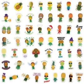 50PCS Pineapple Stickers,Cartoon Stickers,Teens Boys and Girls Sticker Pack Vinyl Skateboard Guitar Door Laptop Luggage Car Bike Water Bottle Birthday Party Supplies Stickers