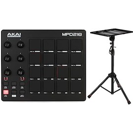 Akai Professional MPD218 16-Pad MIDI Pad Controller and Tripod Laptop Stand