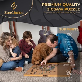 ZenChalet ツリーオブライフ 500ピース 木製ジグソーパズル 大人用 ユニークな形のピース 丈夫な木製構造 誕生日ギフト ゲームナイト 家族のプレゼントに最適