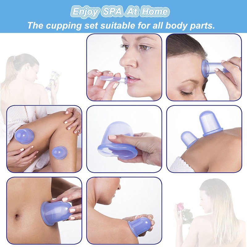 GGFSSQ Cupping Therapy Set - Silicone Cupping Kit - 4