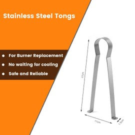 Stainless Steel Tongs for Quick Burner for Ethanol Tabletop fire Pit Replacement Without Cooling Time，Accessories for Combustion Chamber Change Pliers