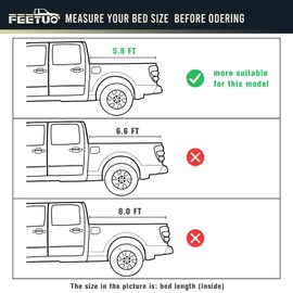 FeeTUO Soft Roll-Up Tonneau Cover Truck Bed for 2007-2024 Silverado/Sierra 1500 5.8FT/69.3inch |Not for CarbonPro Bed|