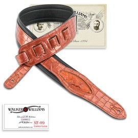 Walker & Williams SF-09 Metallic Copper Textured Alligator Pattern Strap with Gator Head