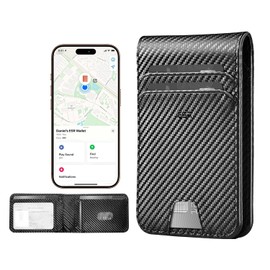 ESR Cartera Geo con función Find My (Find M), bloqueo RFID, capacidad para hasta 11 tarjetas, cartera delgada e inteligente para hombres, repuesto para rastreador de billetera AirTag (solo iOS, no para Magsafe), fibra de carbono