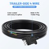 MECMO 4 Way Trailer End Connector Wire 20 Feet Jacketed