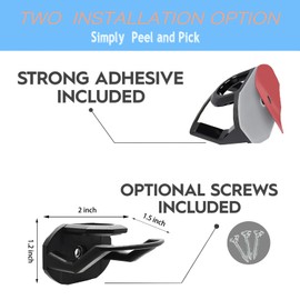 Bhtqdnq 20 Pack Adhesive Hat Hooks for Wall, Hat Rack for Baseball Caps, No Drilling, Minimalist Hat Organizer Display for Home Decor (Black)