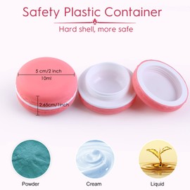 Travel Pots for Toiletries, Starlife Leakproof Containers Small Plastic Cosmetic Jar for Cream, Sample, Makeup with Labels (6Pcs,10ml)