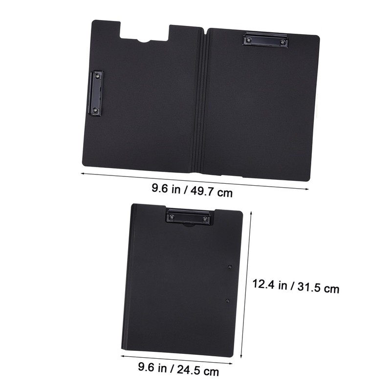 Operitacx 2pcs Folding Clipboards with Two Clips Portable Document Organizer