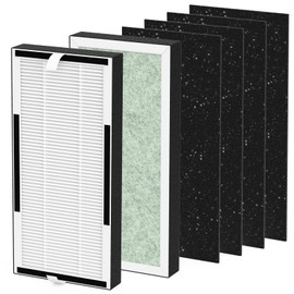 Breabetter HP100 Replacement Filter Compatible with Hunter HP100 and HT100 Purifiers, for H-HF100-VP H-PF100 30617 30601（2×Filter + 4×Pre-Filters）