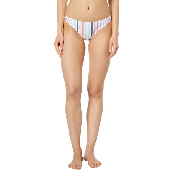 Southern Tide Patio Party Stripe Bikini Bottoms, Rouge Red, Large