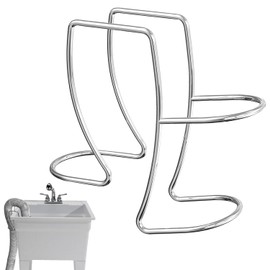 Washing Machine Washer Drain Hose Holder, Adjustable Drain Hose Holder Clamp Hook, 304 Stainless Steel Laundry Tub Hose Guide Clip Fits All Drain Hose