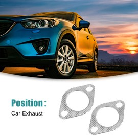 ACROPIX Exhaust Manifold Downspout Bolt Gasket 54mm Inner Diameter Silver Tone 2pcs