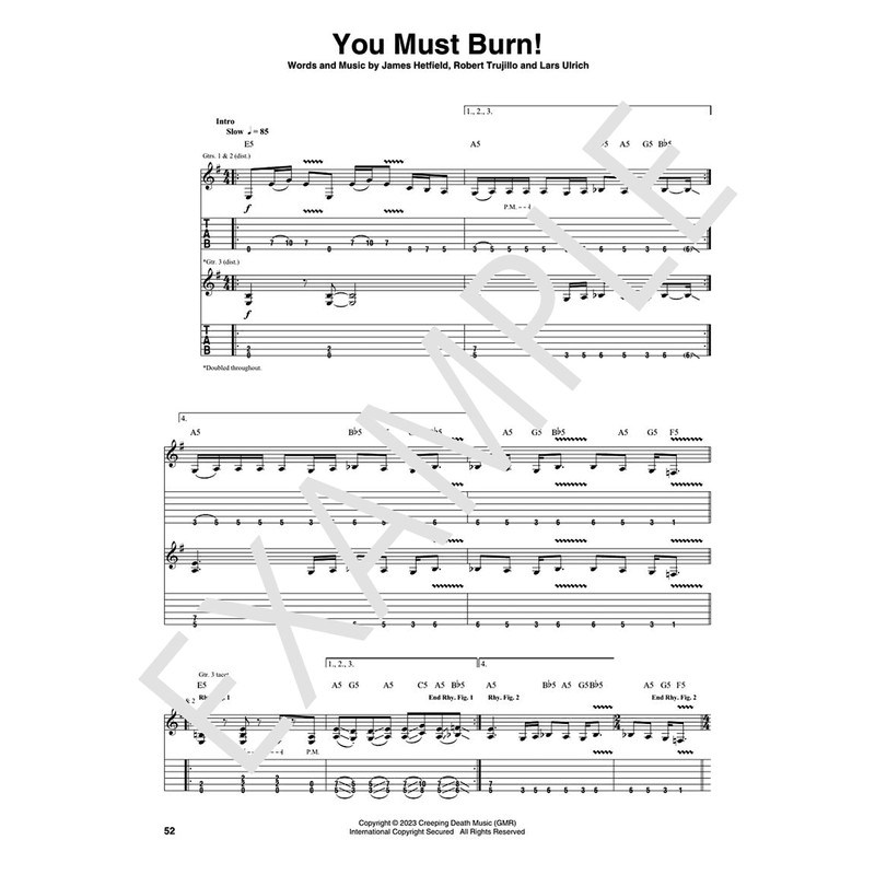Metallica - 72 Seasons: Guitar Recorded Versions Transcriptions with Notes