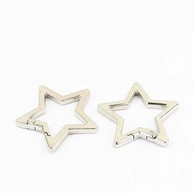 Silver Star Shaped Stainless Steel Keychain Clip Carabiner Snap Hook Holder Star Carabiner Hook Clip Key Holder Carabiner Clip Keychain Carabiners for Keys and Wallet Accessory with Key Chain Rings