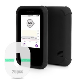 YOUSHARES Silicone Case for G6 Receiver - Soft Receiver Case with 20 Packs Transparent Adhesive Patches, Anti-Drop Scratches Protective Case Perfect Protection of Device (Black)