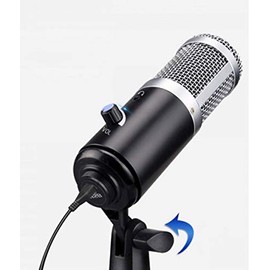 System-S Condenser Microphone USB Connection with Stand in Black
