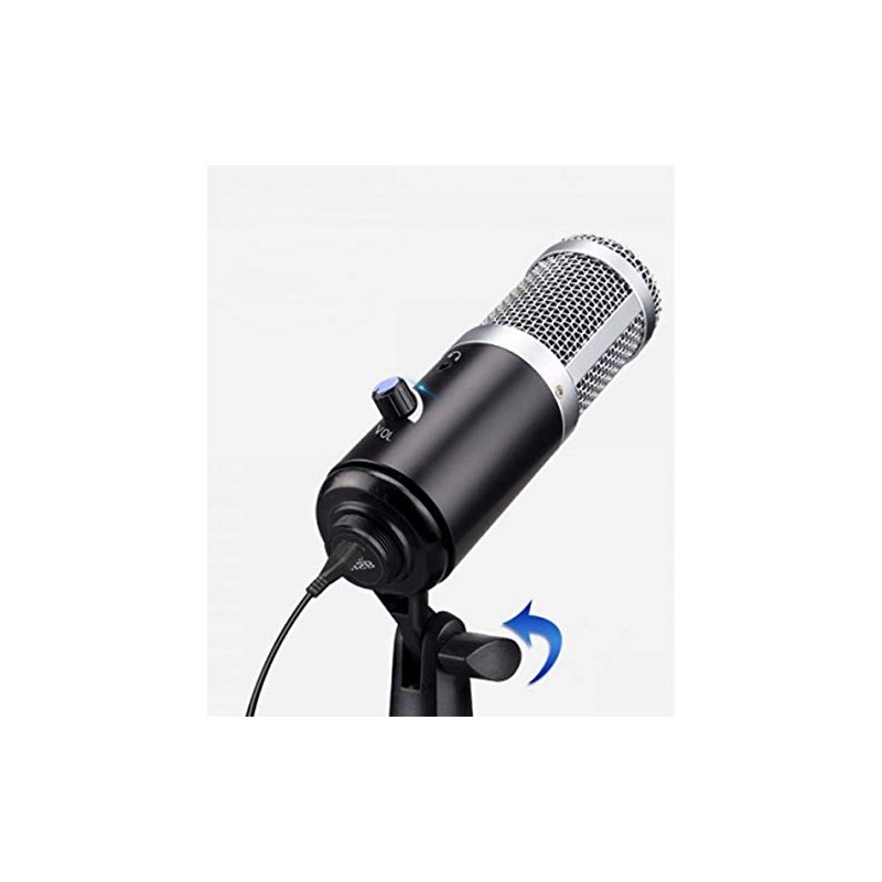 System-S Condenser Microphone USB Connection with Stand in Black