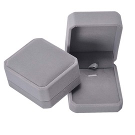 iSuperb 2pcs Velvet Jewelry Box for Ring Earings Necklace Pendant Flocked Earring Gift Boxes Double Ring Box for Wedding