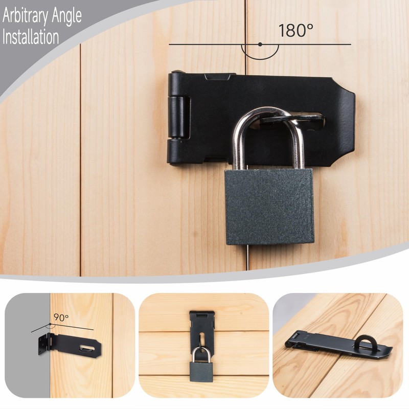 7-1/2 Inch Hasp Latch Heavy Duty, 1 Pack Stainless Steel