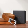 SENDEFN Men's Leather Belt 1 3/8" Automatic Ratchet Buckle Slide