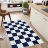 Terrug Navy and White Checkered Rug for Entryway,2x3 Small Area