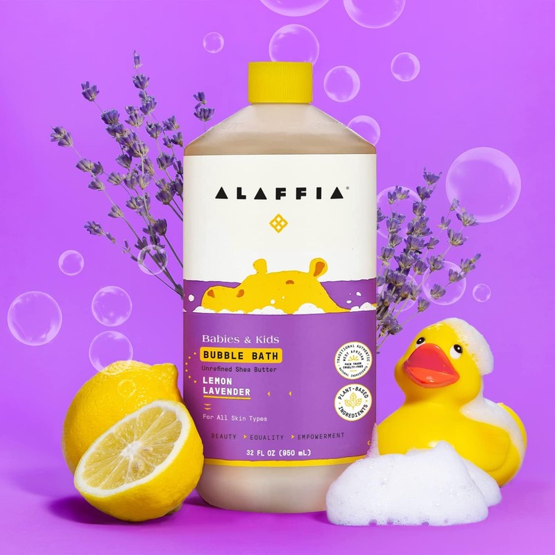 Alaffia Babies & Kids Bubble Bath, Lemon Lavender, Pump Included