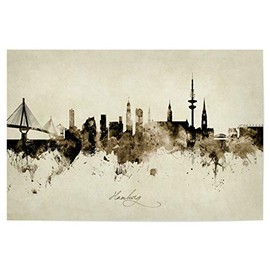 artboxONE Poster 30 x 20 cm Cities Hamburg Germany Skyline Sepia Picture Hamburg Germany Hamburg
