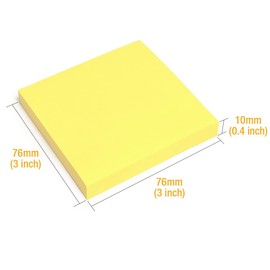 Evergreen Goods 4 Pads Pastel Yellow Sticky Notes 76x76mm (3" X 3") 100 Sheets Per Pad, Memo Pads, Removable Self-Sticking Notes for Note Pad Taking, to Do Lists & Reminders for All Occasions